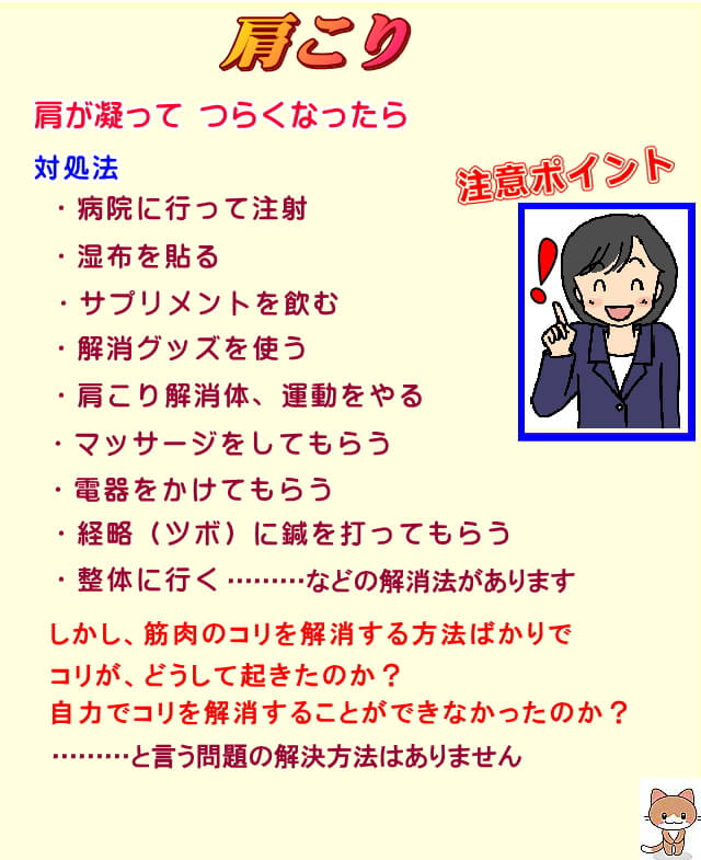 筋肉のコリが、どうして起きるのか？　自力で解消することができないのか？が問題