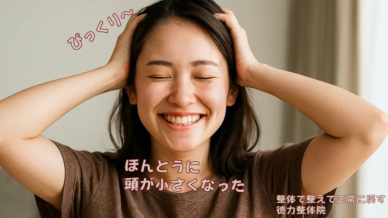 肩こり、腰痛、頭痛、生理痛、便秘、膝の痛み、首のコリがある時には頭も膨張して大きくなっている