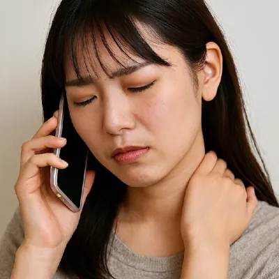 スマートフォンを持っているだけで肩が