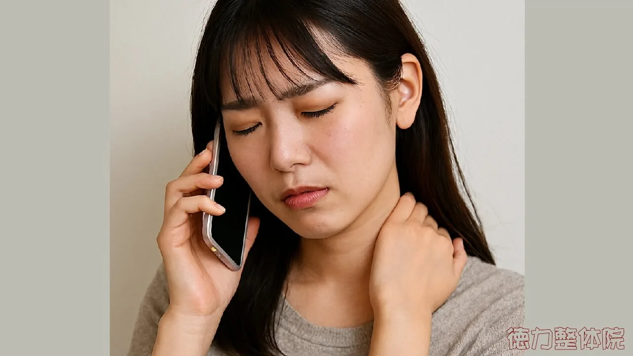 スマートフォンを持っているだけで肩が