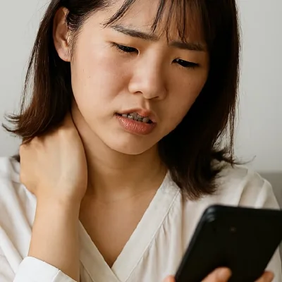 スマートフォンで肩が凝る