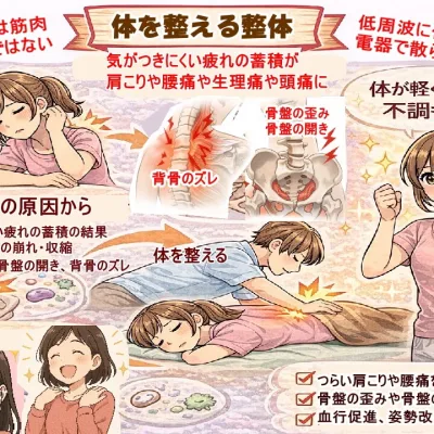 小倉南区 整体 肩こり　全体の体の崩れを整える　徳力整体院