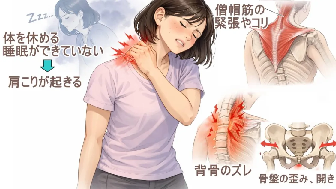 肩の筋肉のコリが起きるには原因がある