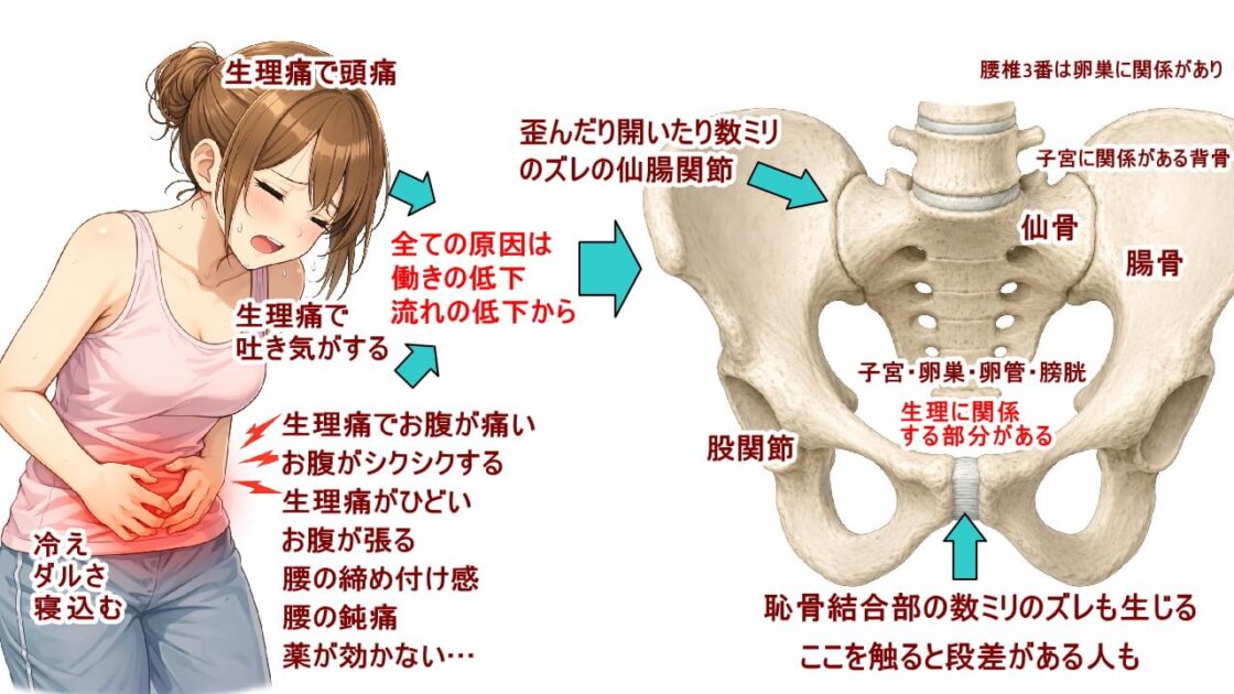 (北九州・小倉の徳力整体院は36年の実績。)生理痛を和らげる