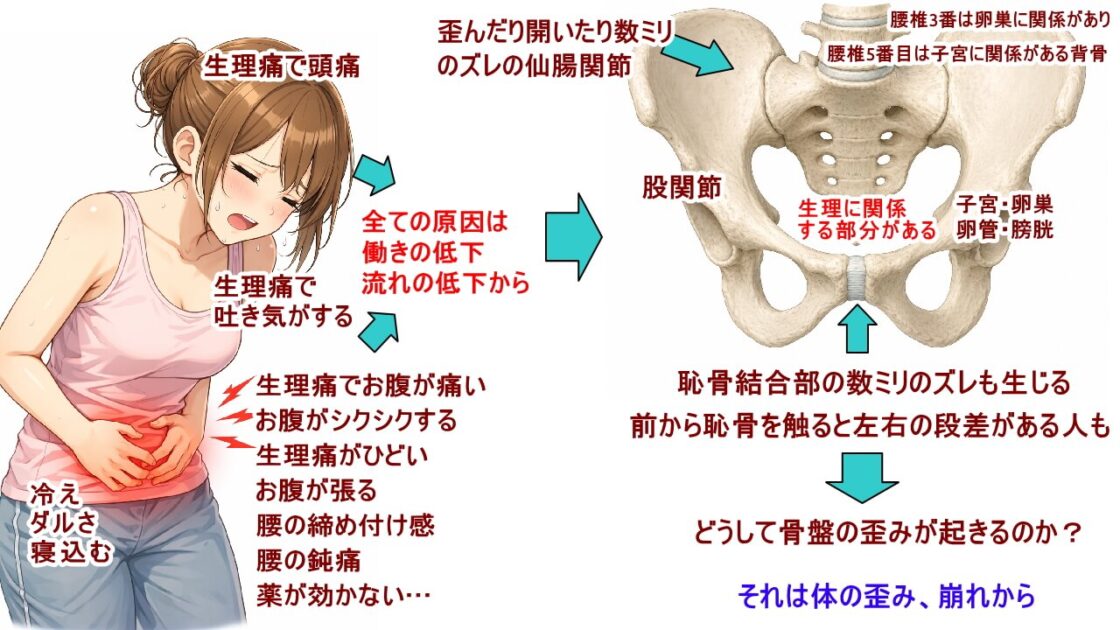 (北九州・小倉の徳力整体院は36年の実績。)生理痛を緩和する