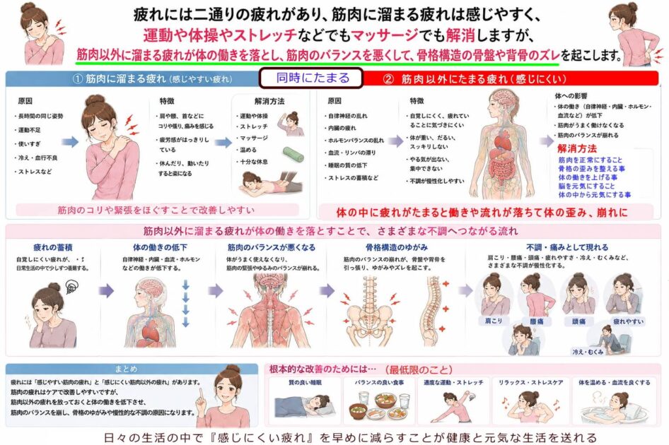 日ごろの疲れは筋肉にもたまるけど、筋肉以外にたまった疲れほど、怖いものはない北九州市・小倉の徳力整体院