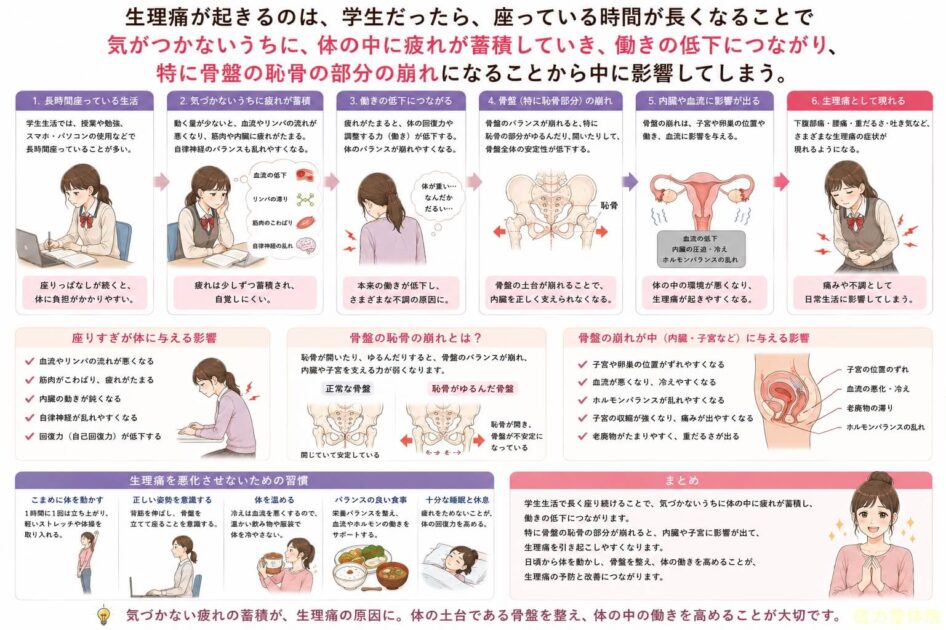 生理痛に関係するのは体の歪み、崩れ。北九州市・小倉の徳力整体院