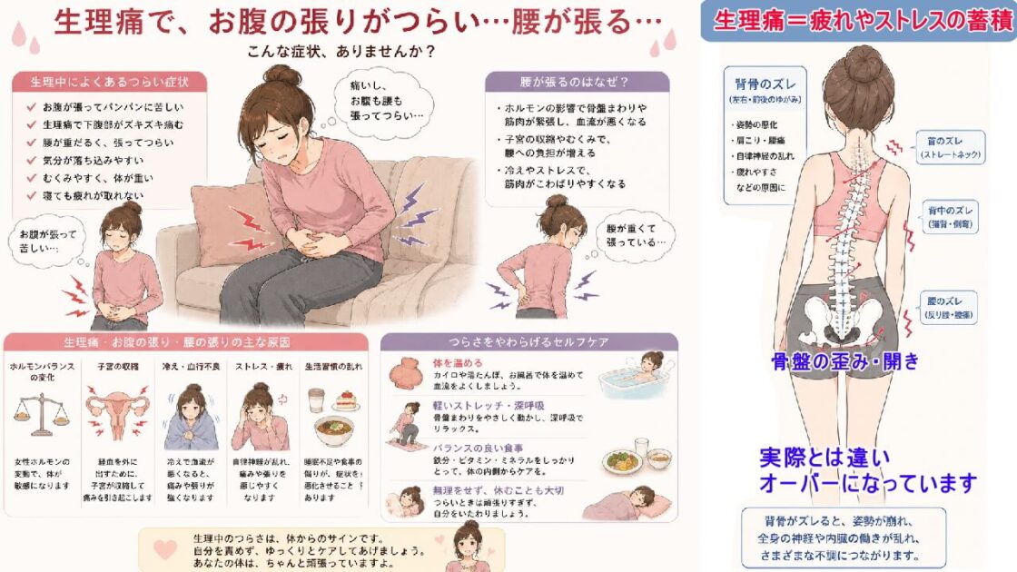 生理痛の一端は体の歪み、崩れから起きています。北九州市・小倉の徳力整体院