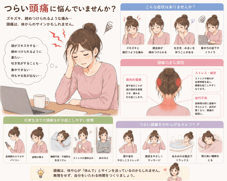 頭痛や片頭痛が起きるのは睡眠の問題と体の歪み、崩れからです。北九州市・小倉の徳力整体院
