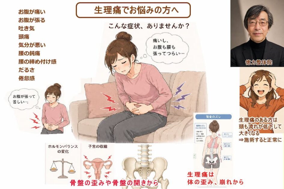 生理痛を原因から改善する。北九州市・小倉の徳力整体院。